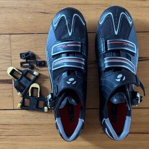 Bontrager Men’s Black Red Road Cycling Shoes - Velcro & Boa Closure
